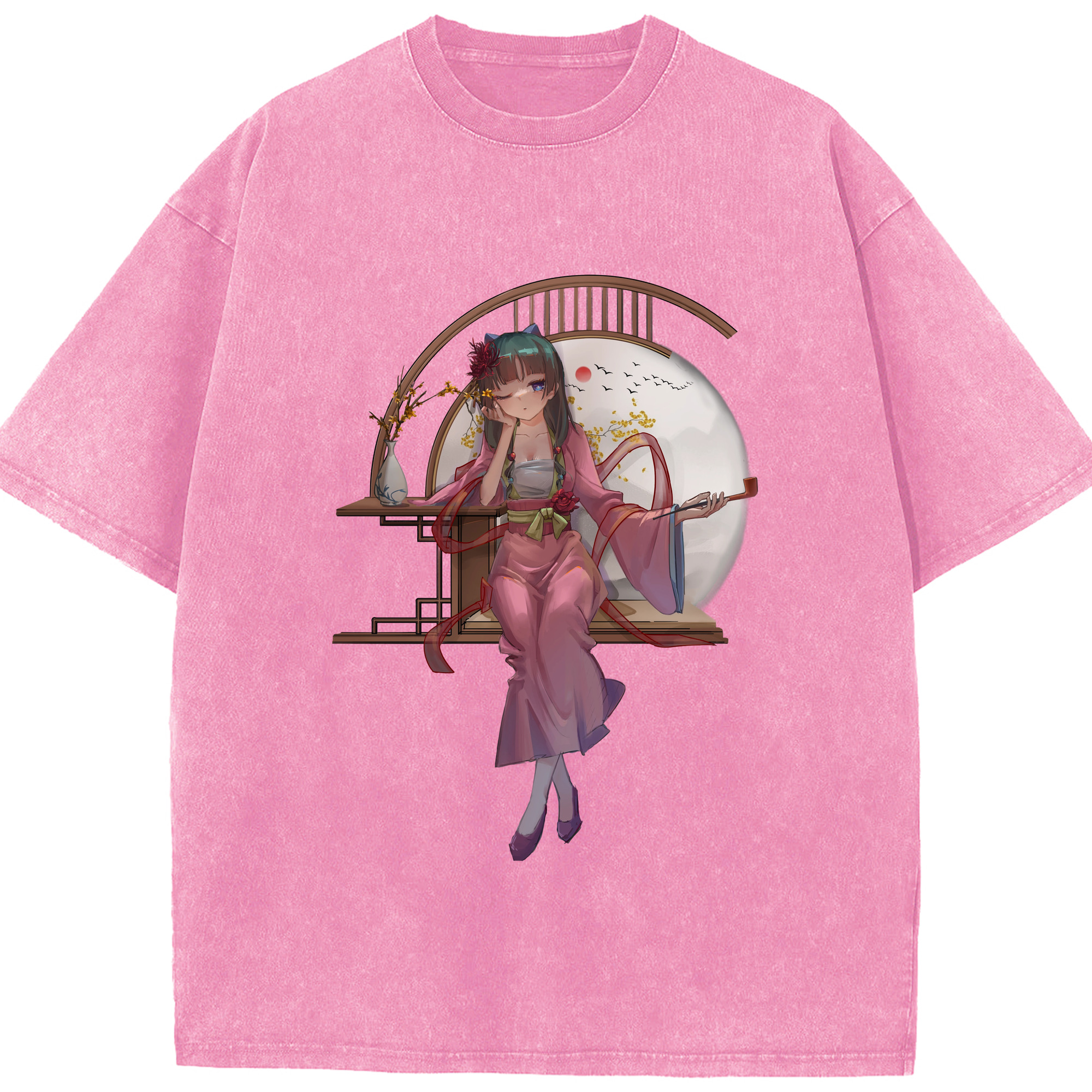 （画像用） 薬屋のひとりごと The Apothecary Diaries 綿100% ヴィンテージ風 半袖Tシャツ（フロントプリント）